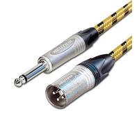 Vintage Mono Jack to Male XLR lead. Guitar/Mixer/DI Cable. Neutrik NC3MXX (1.5m)