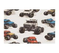 Vintage Monster Cars Placemats Heat Resistant Washable Oxford Cloth Table Mats Set of 4 Home Kitchen Decoration, Easy to Clean