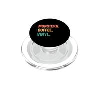 Vintage Monstera Coffee Vinyl Lovers PopSockets PopGrip for MagSafe