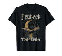 Vintage Moon Celestial Boho Protect Trans Rights LGBT Pride T-Shirt