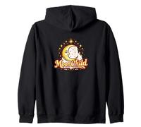 Vintage Moon Child Celestial Stars Mystical Design Zip Hoodie