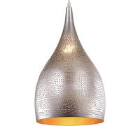 Vintage Moroccan Etched Chandelier - Industrial Hollow Pendant Light Fixture for Kitchen Island Restaurant Hallway & Foyer - Turkish Design with Porous Arabic Style