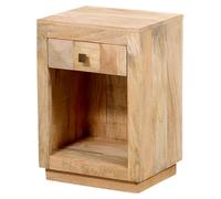 Vintage Moroccan Handmade Solid Wood Nightstand 60cm Brown