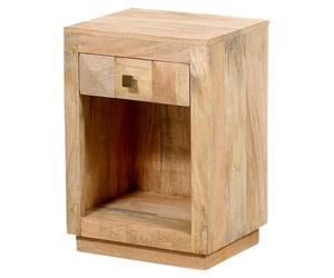 Vintage Moroccan Handmade Solid Wood Nightstand 60cm Brown