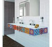 Vintage Moroccan Waterproof Wall Stickers 24 Pcs for Unique Tile Mosaic Decoration (20 * 20CM)