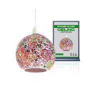 Vintage Mosaic Glass Pendant Light Shade Multi Color Flat