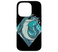 Vintage Mosasaurus Eating Shark Prehistoric Sea Monster Grap Case for iPhone 14 Pro