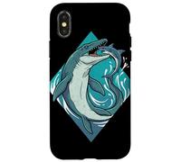Vintage Mosasaurus Eating Shark Prehistoric Sea Monster Grap Case for iPhone X/XS