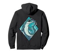 Vintage Mosasaurus Eating Shark Prehistoric Sea Monster Grap Pullover Hoodie