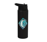 Vintage Mosasaurus Eating Shark Prehistoric Sea Monster GRAP Stainless Steel Insulated Water Bottle