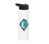 Vintage Mosasaurus Eating Shark Prehistoric Sea Monster GRAP Stainless Steel Insulated Water Bottle