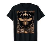 Vintage Moth Tarot Card Floral Bees Cottagecore Aesthetic T-Shirt