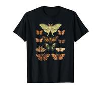 Vintage Moths and Butterflies Entomology Nature Art Value Graphic T-Shirt, Men, Black, S