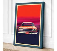 Vintage Motor Pop Retro Canvas Wall Art Print 18x12 Inch (46 x 30 cm)