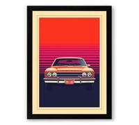 Vintage Motor Pop Retro Framed Wall Art Print A3 (42×29.7cm) Black, Wall Decor for Living Room, Bedroom, Office & Home, Ready to Hang, Art Gift
