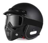 Vintage Motorbike Open Face Helmet with Mask for Scooter Moped Motorcycle 3/4 Helmets Urban Commuter Models for Men Women Dot Certification