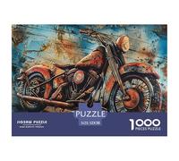 Vintage Motorcycle 1000 Piece Jigsaw Puzzle Paper for Adults Warehouse Background Puzzle Game for Family Relaxation Home Decor Gift 52x38cm/1000pcs