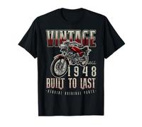 Vintage Motorcycle Bikers Motorbike Birthday Born In 1948 T-Shirt