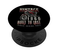 Vintage Motorcycle Bikers Motorbike Birthday Born In 1960 PopSockets Swappable PopGrip