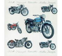 Vintage Motorcycle Birthday Card, BSA, Triumph, Norton, Velocette Motorbikes Design blank inside