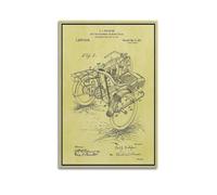 Vintage Motorcycle Blueprint Poster, 1918 Sidecar Attachment Industrial Decor Mechanical Diagram Poster Decorative Painting Canvas Wall Posters And Art Picture Print Modern Family Bedroom Decor Poste