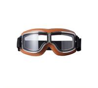 Vintage Motorcycle Goggles Fit Over Glasses, Retro Sunglasses for Men Women, Anti Fog Windproof Eye Protection for Biker Cruiser Scooter Helmet (Transparency)