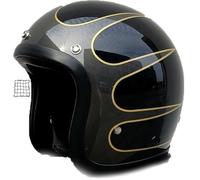 Vintage Motorcycle Half Helmet, DOT/ECE Approved Adult Men and Women Motorcycle Crash Helmet with Net Bag, Lightweight Open-Face Motorbike Helmet for Bicycle Cruiser Scooter 2,L