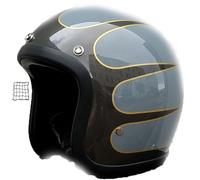 Vintage Motorcycle Half Helmet, DOT/ECE Approved Adult Men and Women Motorcycle Crash Helmet with Net Bag, Lightweight Open-Face Motorbike Helmet for Bicycle Cruiser Scooter 3,XL