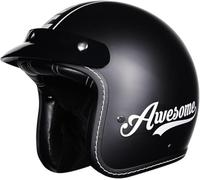 Vintage Motorcycle Half Helmet DOT/ECE Approved Adult Men Women Half Face Motorcycle Helmets Jet Helmet with Quick Release Buckle Open-Face Helmet for Bicycle Cruiser Scooter 3,L