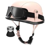Vintage Motorcycle Half Helmet DOT/ECE Approved Adult Men Women Half Face Motorcycle Helmets Jet Helmet with Quick Release Buckle Open-Face Helmet for Bicycle Cruiser Scooter 8,XL
