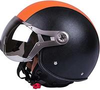 Vintage Motorcycle Half Helmet for Men Women,ECE Approved Open-Face Motorbike Helmets with Sunshield,Retro Skull Cap Jet-Helmet, for Bike Cruiser Moped Scooter Safety Hat Cap 4,L 56-57