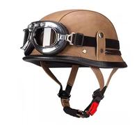 Vintage Motorcycle Half Helmet German Style Motorbike Half Helmet with Goggles Approved DOTECE Retro Open Face Helmet Lightweight Scooter Half Helmet for Adults Men Women S,L:69-60CM