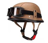 Vintage Motorcycle Half Helmet German Style Motorbike Half Helmet with Goggles Approved DOTECE Retro Open Face Helmet Lightweight Scooter Half Helmet for Adults Men Women N,L:69-60CM