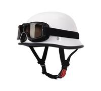 Vintage Motorcycle Half Helmet German Style Motorbike Half Helmet with Goggles Approved DOTECE Retro Open Face Helmet Lightweight Scooter Half Helmet for Adults Men Women M,L:69-60CM