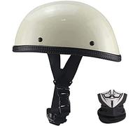Vintage Motorcycle Half Helmet German Style Motorcycle Helmet Skull Cap Men and Women DOT Approved Bicycle Scooter Skateboard Helmet C,S:54-56cm