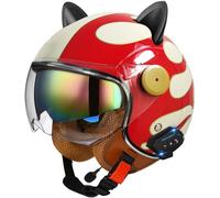 Vintage Motorcycle Half Helmet Open Face Motorbike Helmets DOT/ECE Approved Half Shell Cap Cruiser Chopper Helmet Moped Scooter Helmet for Adults Men Women 2,XL