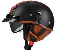 Vintage Motorcycle Half Helmet,Open-Face Motorbike Helmets Men Women Half Shell Helmet DOT/ECE Approved Vintage Crash Half Helmet for Motorbike Scooter Bicycle Cycling 4,M(57-58CM)