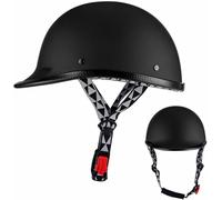Vintage Motorcycle Half Helmet Open Face Motorbike Helmets with Brim DOT/ECE Approved Half Shell Cap Cruiser Chopper Moped Scooter Helmet for Adults Men Women 9,XXL