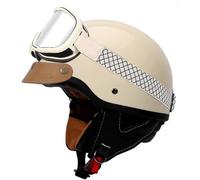 Vintage Motorcycle Half Helmet Open Face Motorbike Helmets with Brim DOT/ECE Approved Half Shell Cap Cruiser Chopper Moped Scooter Helmet for Adults Men Women 8,4XL
