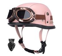 Vintage motorcycle half helmet, vintage motorcycle helmet, ECE-certified German-style motorcycle helmet with visor, ABS material, breathable lining, visor A,3XL63-65CM