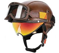 Vintage Motorcycle Half Helmet with Sunglasses - DOT/ECE Certified Open Face Jet Helmet for Chopper, Scooter Moped - Unisex Retro Design