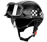 Vintage Motorcycle Half Helmet with Sunglasses - DOT/ECE Certified Open Face Jet Helmet for Chopper, Scooter Moped - Unisex Retro Design