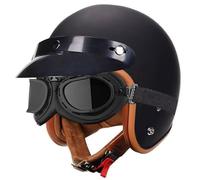 Vintage Motorcycle Half Helmets, Open Face Retro Motorcycle Helmets, German Style Half Helmet Unisex, Jet Motorcycle Helmets, Approved by DOT Scooter Helmets Men Cruiser Helmets 1,L=59-60cm