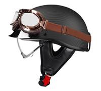 Vintage Motorcycle Half Open Face Helmet Japanese Lightweight and Comfortable Helmets for Adults Men and Women Outdoor Riding Street Cruising Commuter