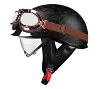 Vintage Motorcycle Half Open Face Helmet Japanese Lightweight and Comfortable Helmets for Adults Men and Women Outdoor Riding Street Cruising Commuter