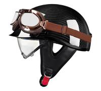 Vintage Motorcycle Half Open Face Helmet Japanese Lightweight and Comfortable Helmets for Adults Men and Women Outdoor Riding Street Cruising Commuter