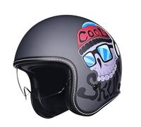 Vintage Motorcycle Helmet Motorcycle Jet Helmet with Removable and Cleanable Inner Liner Moped Helmet for Adults Travel Commuting Touring D,M=(57-58CM)