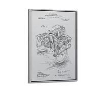 Vintage Motorcycle Poster, Industrial Mechanical Blueprint, 1913-1918 Design Drawing Poster Decorative Painting Canvas Wall Posters And Art Picture Print Modern Family Bedroom Decor Posters 08x12inch