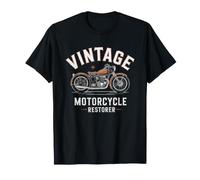 Vintage Motorcycle Restorer Rebuilding Old Twin Cylinder T-Shirt