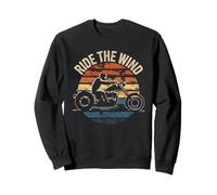 Vintage Motorcycle Ride the Wind Retro Biker Sunset Sweatshirt